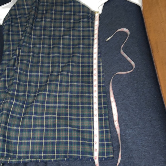 ALLEGRA K LONG SLEEVE PETER PAN COLOR GREEN/BLUE PLAID DRESS - Picture 11 of 13